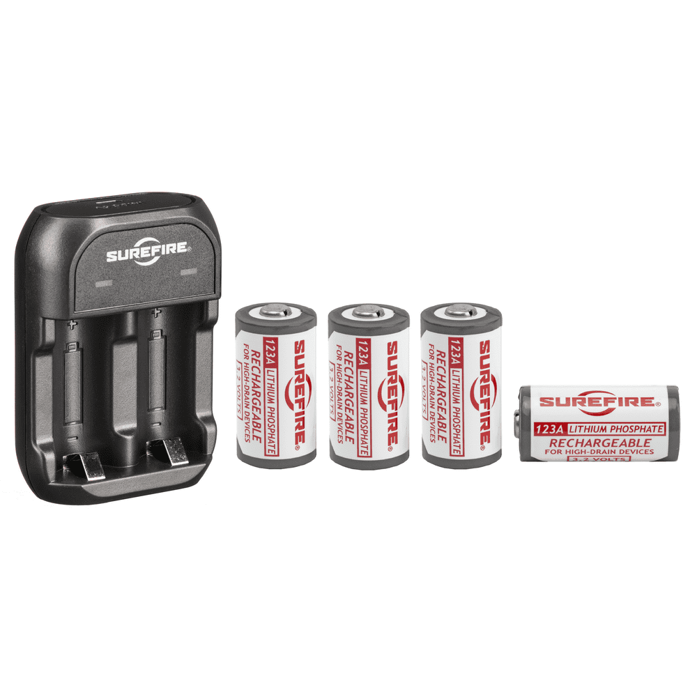 Surefire 123A Rechargeable Batteries Includes Charger SFLFP123KIT