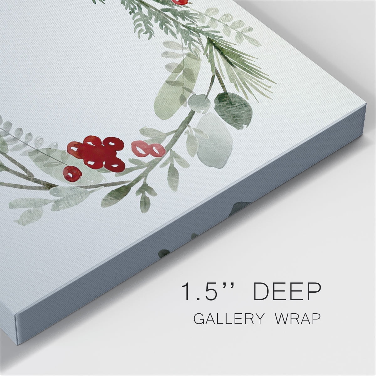 Holly Wreath II- Gallery Wrapped Canvas