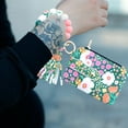 thumbnail image 2 of asddcavvf Silicone Bracelet Floral Folding Card Holder Printed Leather Wallet Keychain Includes Keyc, 2 of 6