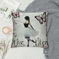 thumbnail image 2 of ONETECH  Dance Like No One Burlap Decorative Square Throw Pillow Case Cushion Cover for Couch Living Room, 2 of 5