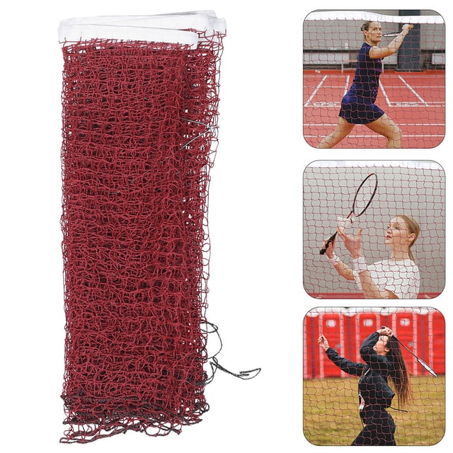 SOPOTUTU 2Pcs Red Badminton Net Set Portable and Foldable Net for Backyard and Indoor Games