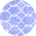 thumbnail image 1 of Ahgly Company Indoor Round Trellis Blue Modern Area Rugs, 6' Round, 1 of 4