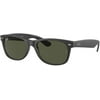 RB2132 646231 58MM Rubber Black on Black/g.15 Green Square Sunglasses for Men for Women + FREE Complimentary Eyewear Kit