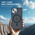 thumbnail image 4 of Magnetic Stand for iPhone 14 Case Compatible with MagSafe, [Military Grade Drop Tested][Built in Lens Folded Kickstand] Shockproof Protective Anti-Fingerprint Slim Matte Case,Blue, 4 of 8