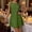 Green, variant on Women's Loose Fit Linen Blend Casual Dress with Round Neck in Multiple Colors