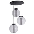 thumbnail image 4 of Meyda 152074 34 in. Bola Cilindro 3 Light Cascading Pendant, White, Black & Clear, 4 of 5