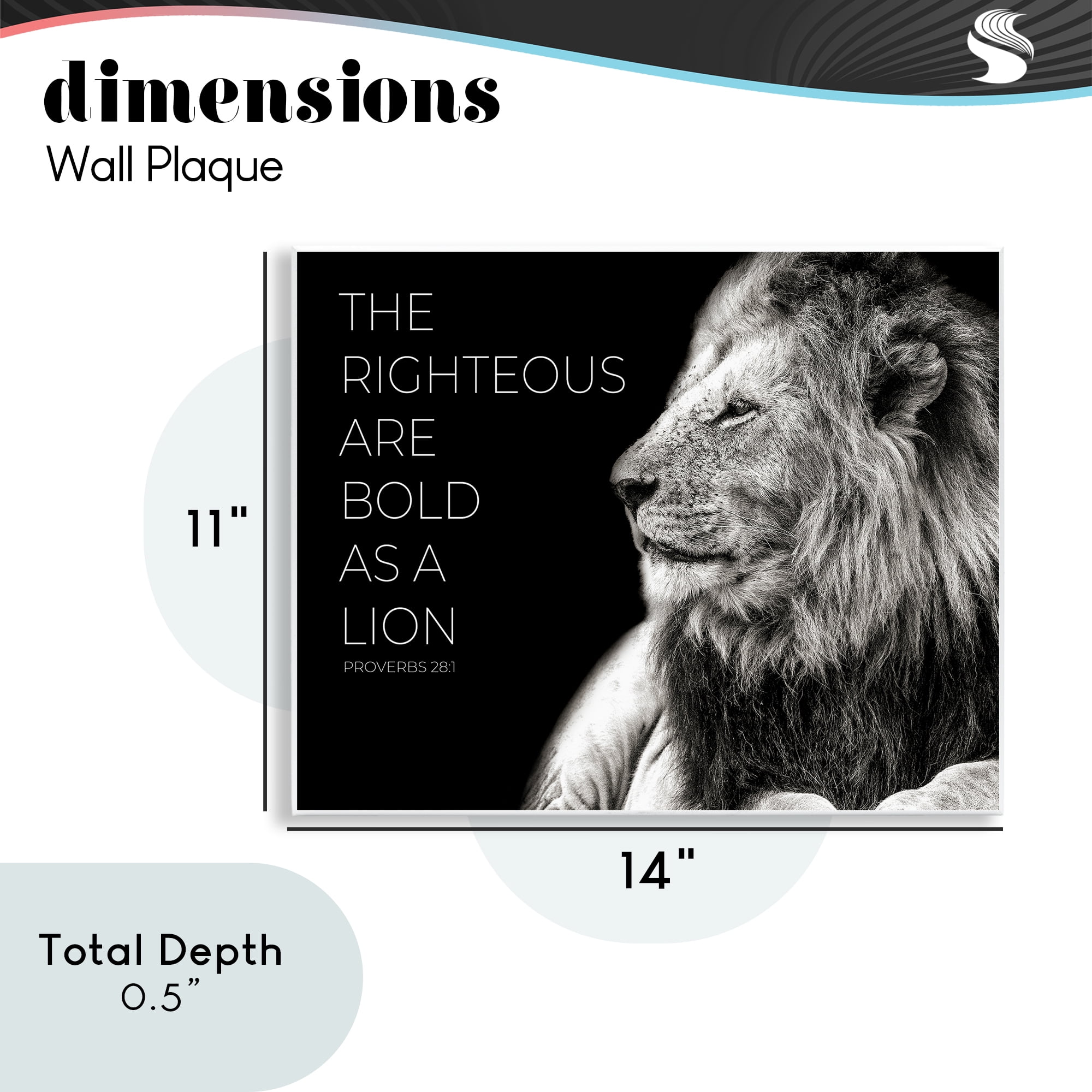Stupell Industries The Righteous Bold As A Lion Wall Plaque Art, design by Shelley Lake