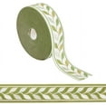 thumbnail image 1 of Cinta de 27 yardas de cinta jacquard tejida con bordado de hojas verdes, 1.4 pulgadas (36 mm), cinta de encaje tejida bordada, correa de cincha resistente, 1 of 6