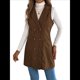 thumbnail image 3 of Vestido de Mujer Color Caqui con Bloques de Color, Otoño, Larga, Rayas, Blazer Falso para Mujer. Café XL, 3 of 10