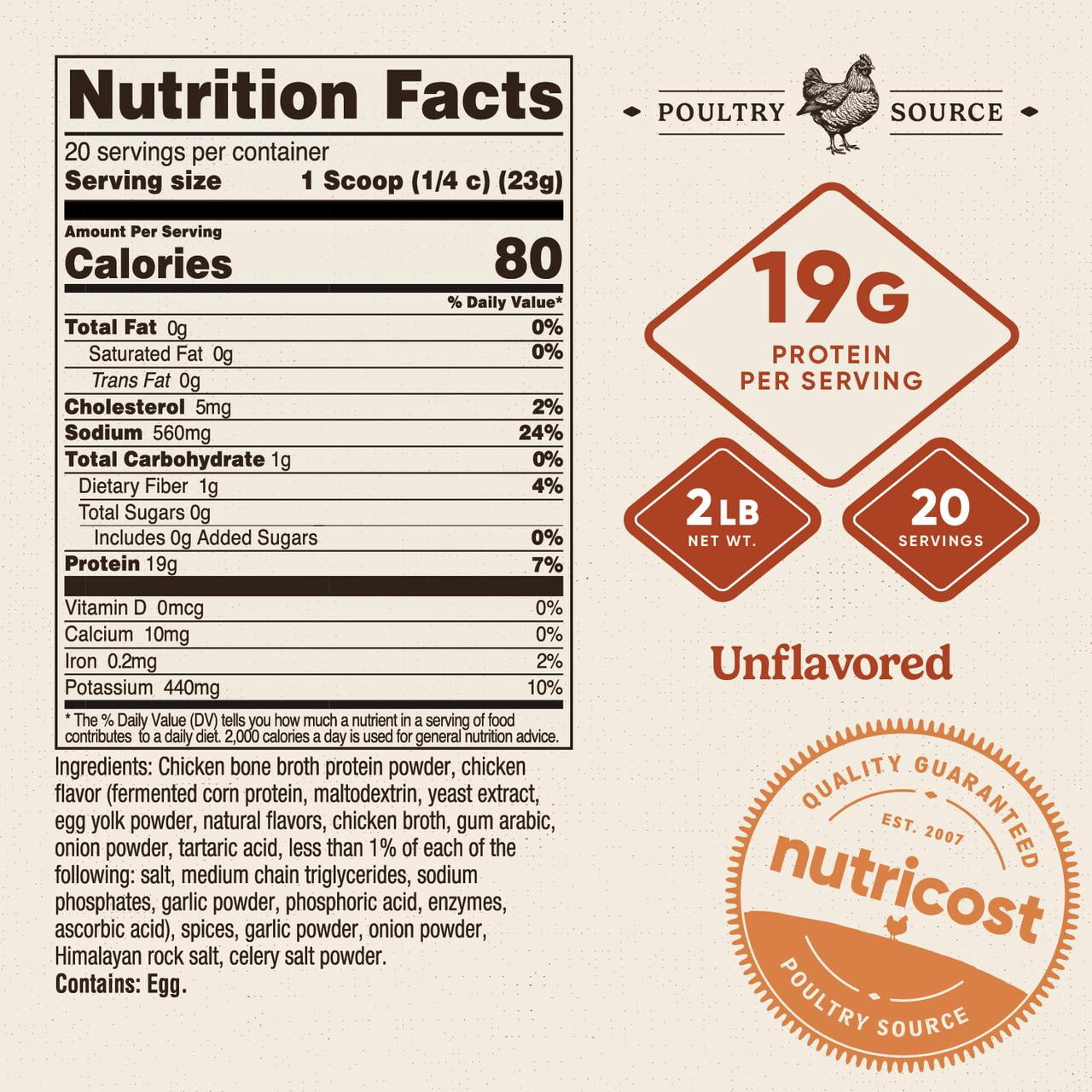 Chicken Bone Broth Protein Powder [20 SERV] [Chicken Soup]