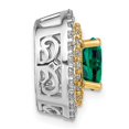 thumbnail image 2 of Auriga 14K Two-Tone Lab Grown Diamond & Created Emerald Pendant for Women (L-15.25mm, W-15.5mm), 2 of 4