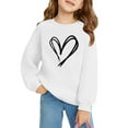 thumbnail image 4 of Spazoro Kids Girls Sweatshirts, Heart Print Valentine's Day Crew Neck Long Sleeve Casual Blouses Tops for Child Girls White Size 4 T, 4 of 4