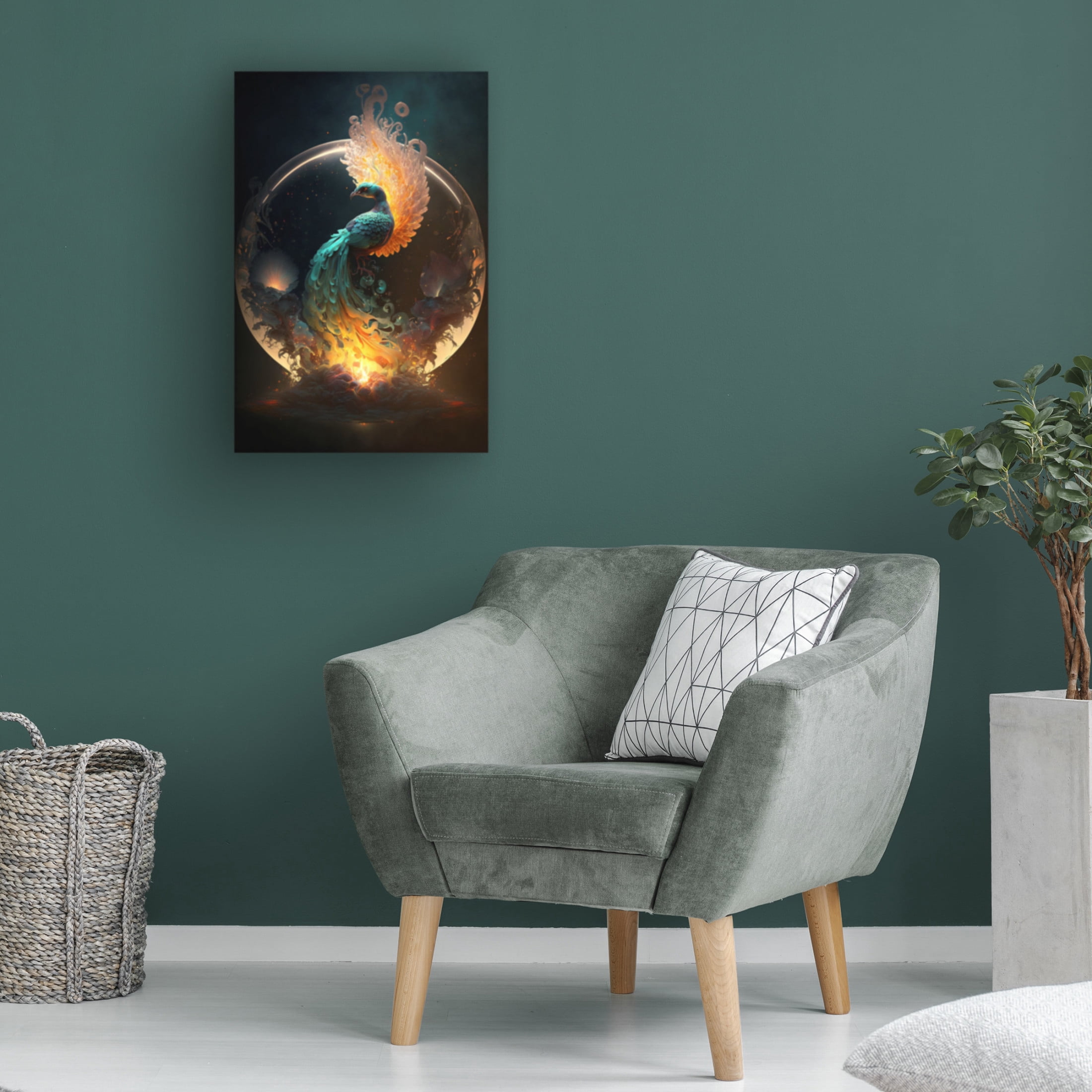 Canvas Wall Art - Ray Heere 'Proud Peacocks 19' Wall Art for Living Room, Bedroom, or Office Décor by Trademark Fine Art - 22 x 32 Inches