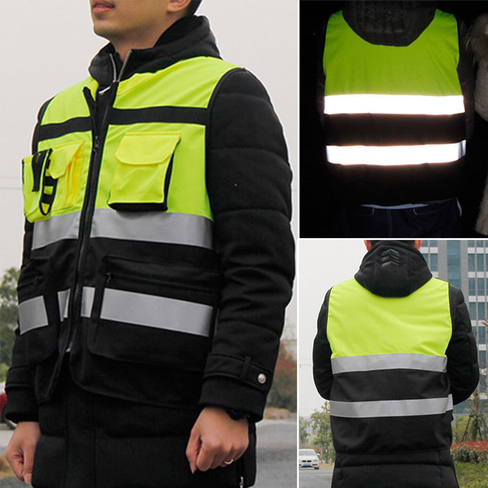 Reflective High Visibility Vest Safety Security Waistcoat For Night Work Running 