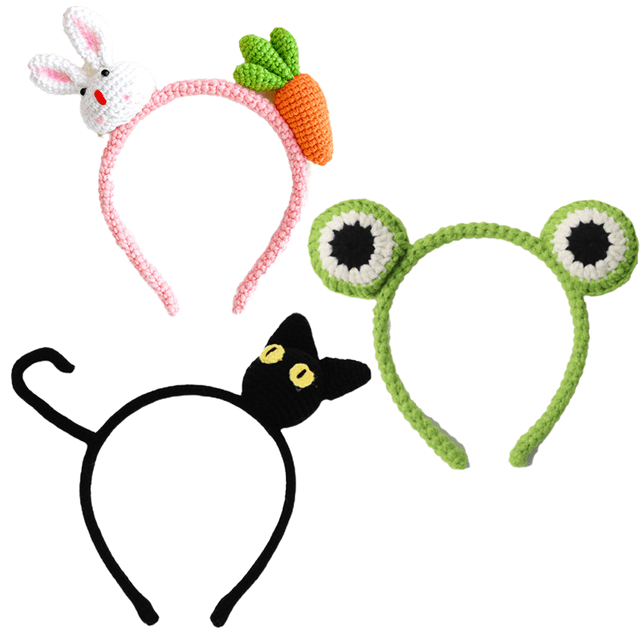 Diademas para mujer Diademas para niñas hechas de hilo de lana 100% tejido a mano con 3 diseños únicos diferentes Accesorios de moda para la cabeza Ormromra CPB-DE-LYY965-3