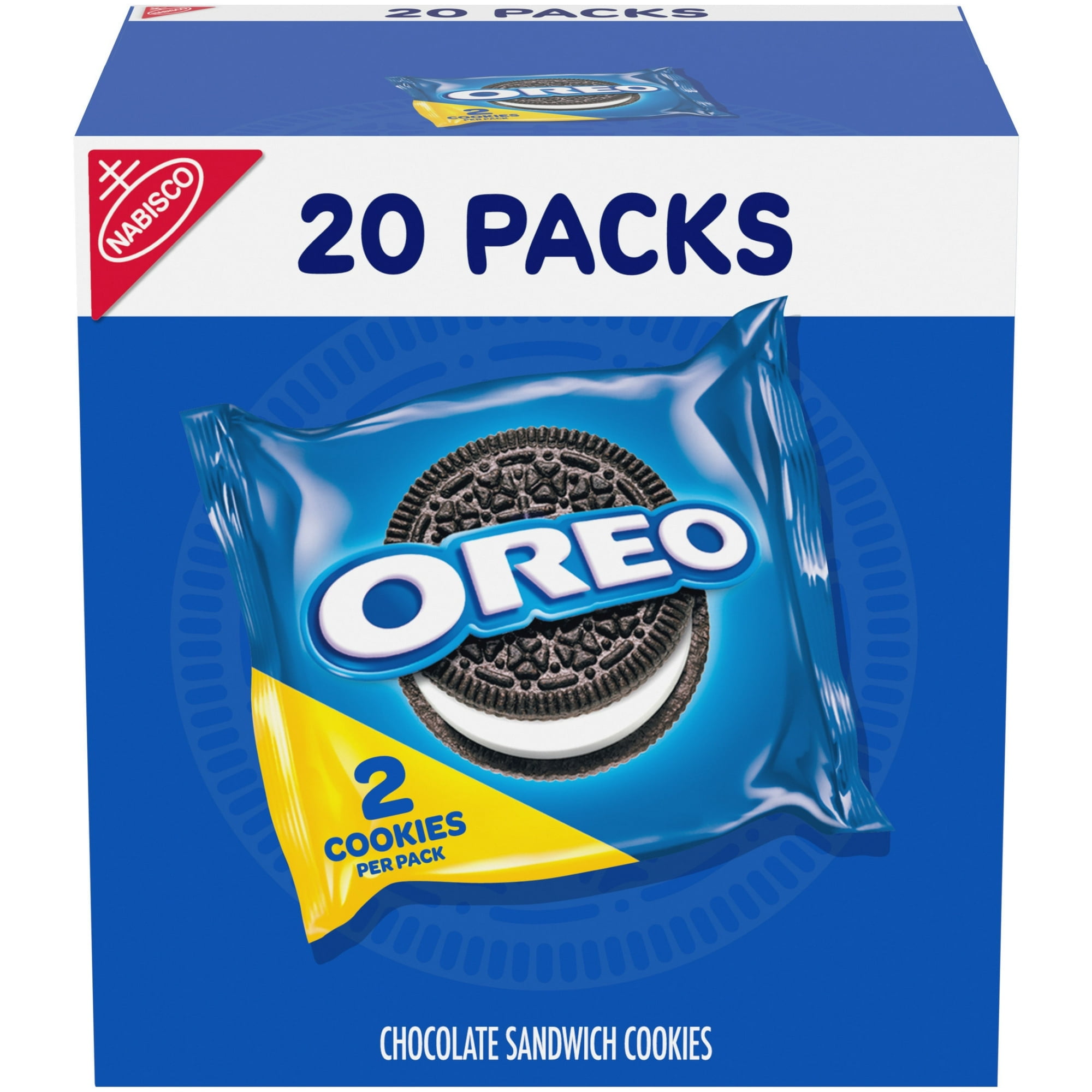 OREO Chocolate Sandwich Cookies, 20 Individual Snack Packs (2 Cookies Each)-3pk, With Olive Green Bowl By ValueNest