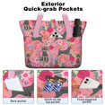 thumbnail image 2 of Tote Bag for Women - Chihuahua and Flower Florals Shoulder Bag - Large Utility Work Duffle Bag with Zipper Handbag for Travel, Work, Sprots, 2 of 5