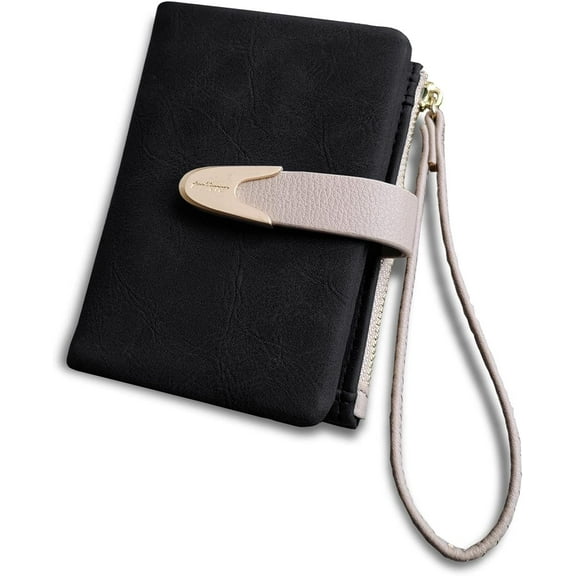 Wallets for Women Rfid Small Compact Bifold short Wallet,Ladies Wristlet Zipper Coin Purse
