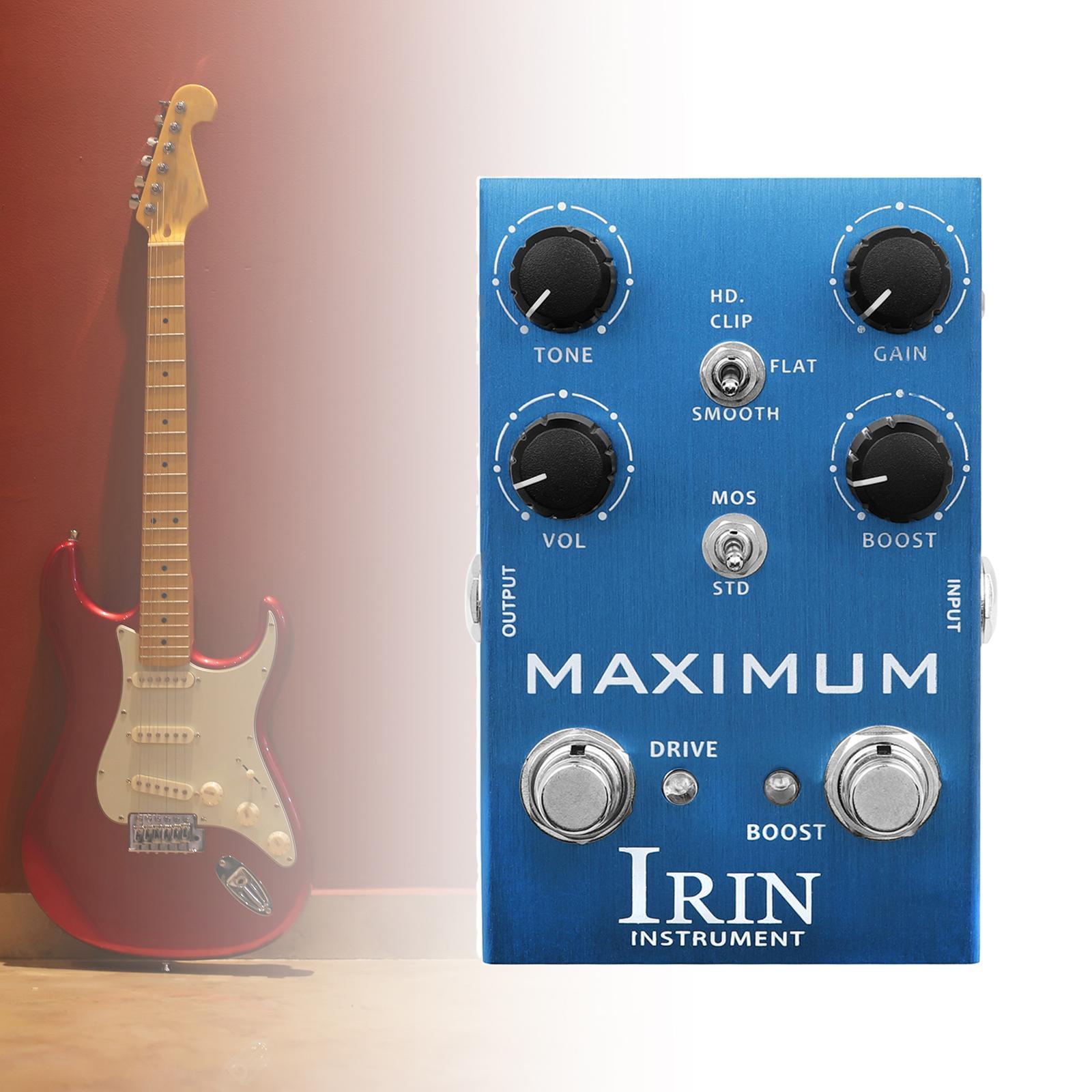 LeeQinersw Mini Digital Reverb Pedal Portable Fittings Sound Simulation Distortion Overload blue