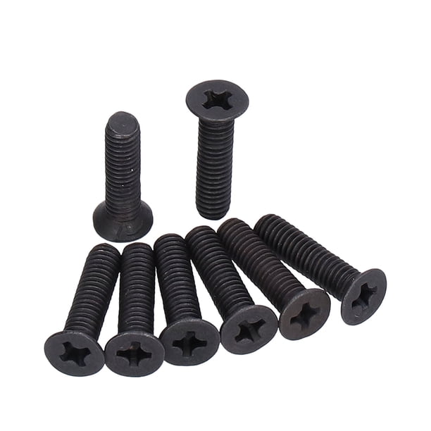 M Buder Tornillos de Cabeza Avellanada Cruzada M4x16 Acero A2-70 Galvanizado Negro 50 Piezas
