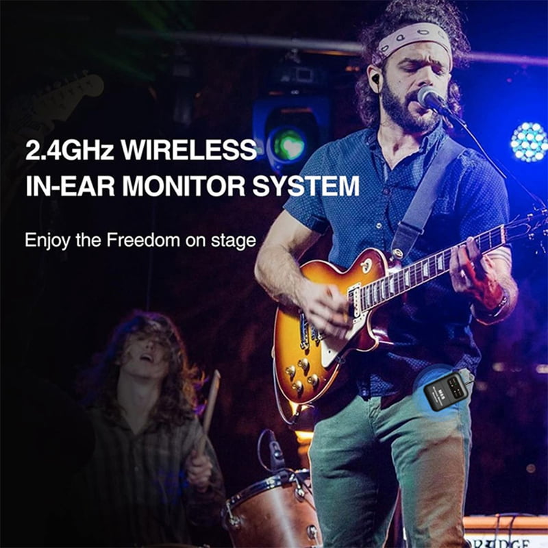 2.4GHz Wireless Earphone Monitor Transmission System Rechargeable IEM Transmit Receiver Mono/Stereo Switch