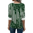 thumbnail image 5 of NFTOEIULA Women Contrast Color Stripe V Neck Half Sleeve Top, 5 of 7