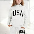 thumbnail image 2 of lnmuld Winter Outfits 2 Piece Stylish Kids Long Sleeve Letter Print Hoodie and Pants Outfit Set for Girls Comfortable Casual Wear Solid Color Size:2-3 Years, 2 of 7