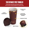 thumbnail image 3 of RTIC Happy Hour 18 oz Ceramic Lined Pint Tumbler, Chocolate Brown, 3 of 9