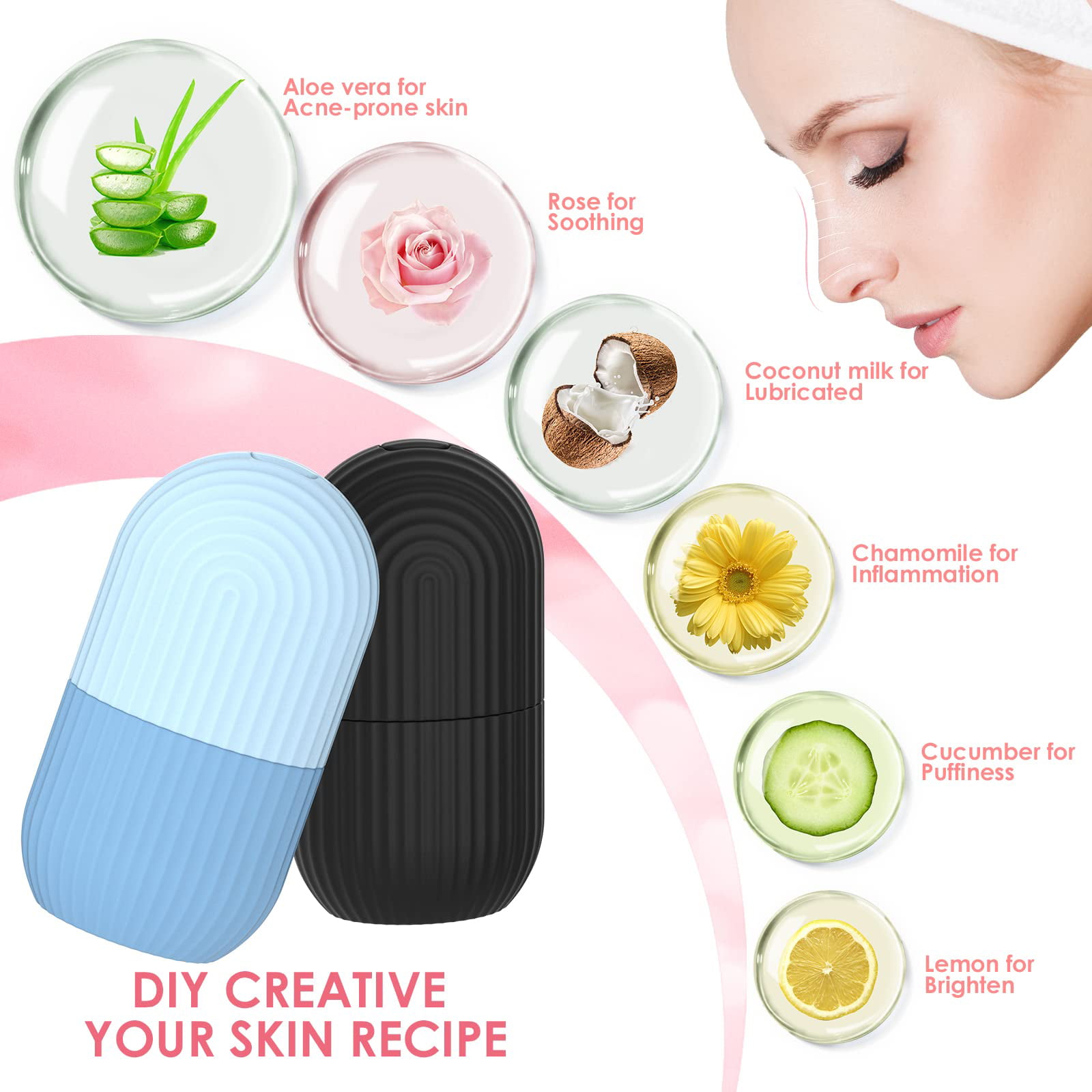 Ice Cube Tray Rolling Ice Deepen Contours Repairs Skin Silicone Ice Tray  Molds Rollers Ball Globe Ice Care for Daily Care Capsule Creative Face Hand