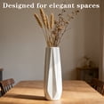 thumbnail image 6 of JILIJIA 12-Inch Tall Textured Decorative Flower Vase, White Ceramic Vase for Home Decor, 6 of 9