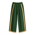 thumbnail image 5 of Bloomae Fashion Womens Two Piece Outfit Sets Loose Fit Casual Striped Summer Sleeveless Round Neck Tshirt Tops and Wide Leg Baggy Pants Trendy Cozy Loungewear Clothes Green XXL, 5 of 10