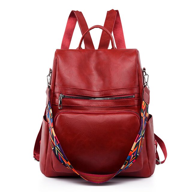 Mochila escolar de gran capacidad para mujer, morral antirrobo de cuero de alta calidad, marca famosa, a la moda Fivean unisex