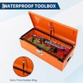 thumbnail image 3 of 30x13x10in Steel Truck Bed Tool Box with Diamond Plate Side Handle and Lock Keys Portable Storage Organizer for Pickup RV Trailer Orange, 3 of 8