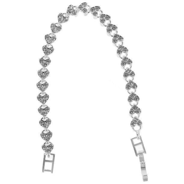 Pulsera romana creativa con cristales de circonita para mujer, brazalete de diamantes de imitación, joyería de lujo exquisita (plata)