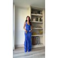 thumbnail image 1 of Mode Tricoté Pompon Patchwork Femmes Robe Élégante O Cou Sans Manches Haute Fente Robes 2024 Nouvelles Robes de Soirée Femmes de Luxe FJH, 1 of 6