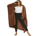 thumbnail image 3 of Couverture Portable pour Femmes en Flanelle, Chandail à Capuchon, Jeté, Cape avec Poche pour les Mains, 3 of 9