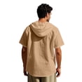 thumbnail image 4 of Camisa de Manga Corta de los Hombres con Capucha de Cárdigan Impresa con Botón con Bolsillos Top Casual para Primavera Verano, 4 of 9