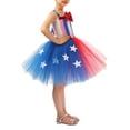 thumbnail image 6 of Yunliwuli Kid Girl 4th of July Costume, Star Stripe Print Sleeveless Tulle Patchwork Dress Cosplay Clothes for Independence Day, 6 of 10