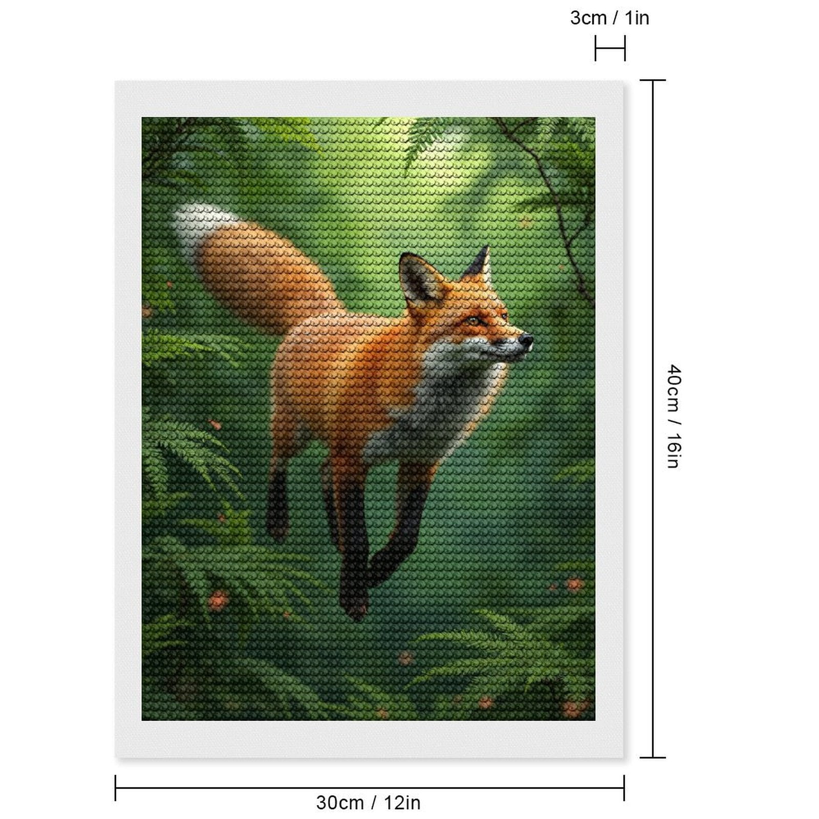 Diamond Art Kits for Adults, Fox In Lush Green Forest 5D Diamond Painting Kits for Adults Beginners, DIY Full Drill Diamond Painting, Gem Art and Crafts 12x16