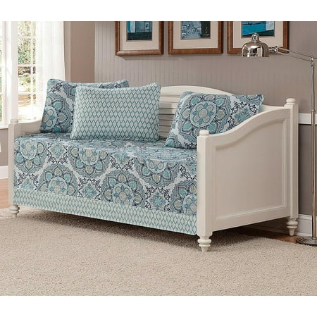 Fancy Linen 5pc Daybed Cover Modern Blue White Navy Blue ...
