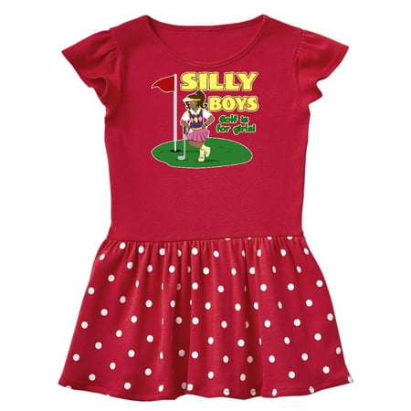 

Inktastic Silly Boys Golf is for Girls with Dark Haired Golfer Gift Toddler Girl Dress