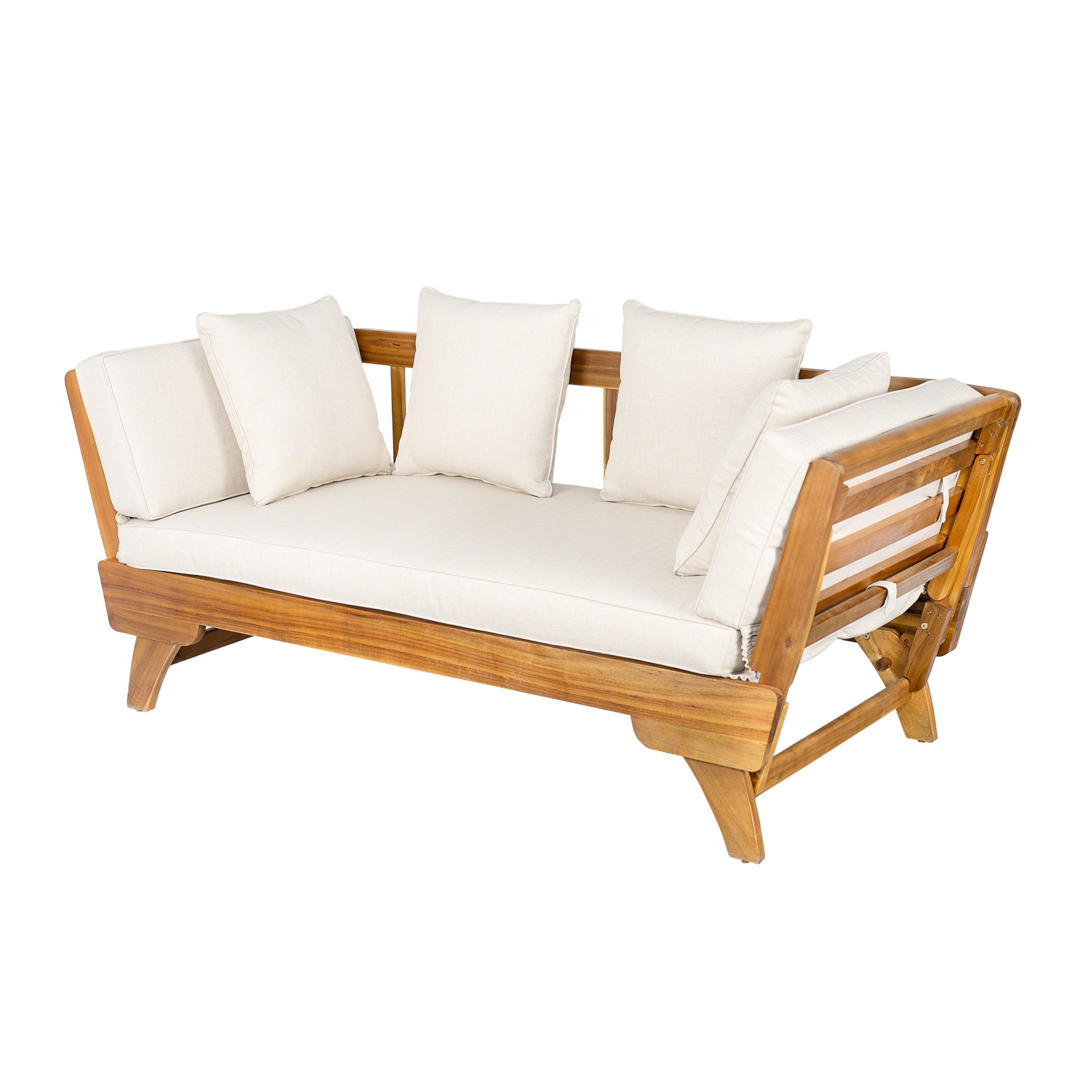 Christopher Knight Home 3-in-1 Convertible Patio Outdoor Daybed with Foldable Arm, Cushions & Pillows, Beige