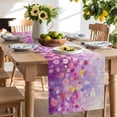 thumbnail image 2 of Table Runner 72 Inches Long for Kitchen Dining, Pink Spring Floral Dresser Scarf Farmhouse, Dining Table Decorations for Wedding/Parties, Summer Daisy Botanical Oil Painting 13 x 72 In, 2 of 9