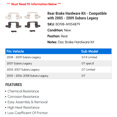 thumbnail image 2 of Rear Brake Hardware Kit - Compatible with 2005 - 2009 Subaru Legacy 2006 2007 2008, 2 of 2
