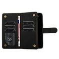 thumbnail image 4 of Jewelled Cushioned Leather Wallet Flip Cover for iPhone 15 Pro, Card Slots, Coin Pocket, Zippered Pouch Bag, Removable Wristlet, RFID Blocking Flip Cover, 4 of 5