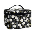 thumbnail image 2 of HELLHERO Daisy Pattern Portable Toiletry Cosmetic Travel Bag Travel Portable Make Up Case Organizer Handheld Portable for Woman, 2 of 5