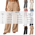 thumbnail image 4 of Busydd Dress Pants for Women Trendy High Waisted Pleated Work Trousers Business Casual Solid Color Slacks with Pockets 2XL, 4 of 8