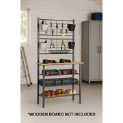Proman Products Handyman Garage 4-Tier Storage Shelf Rack with Accessories for Garage, Kitchen, Home, Bathro0m, 30.5 W x 12 D x 66 H