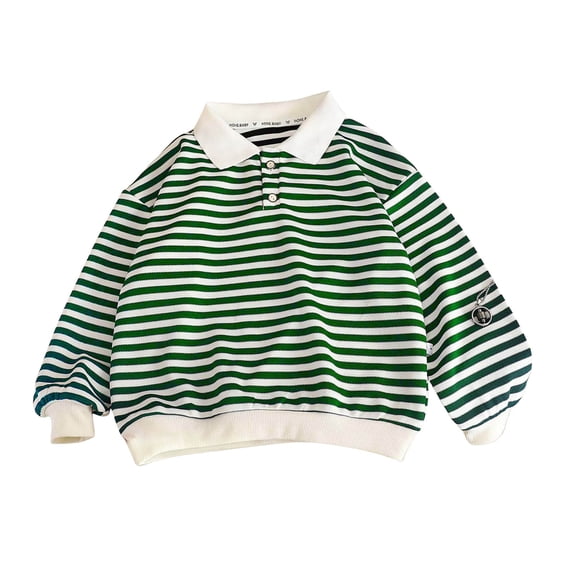 Wenfanal School Girl Outfit Soccer Shirts for Boys,Boys Long Sleeve Shirt Fall Winter Western Top Lapel Base Shir Girls Fashion Size 9-12 Months,Green