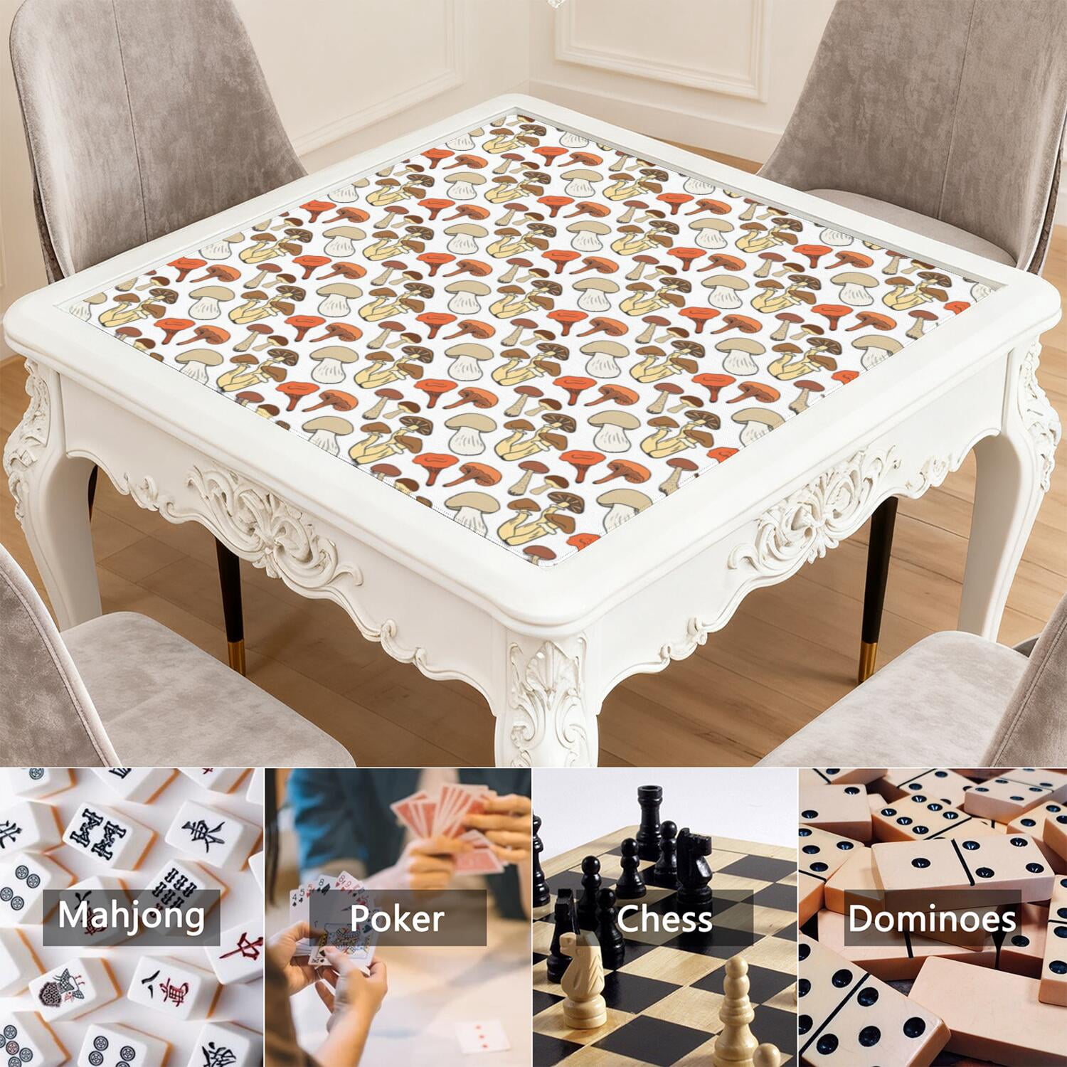 31.5x31.5 Square Plants Mahjong Pad Made of Premium Grade Rubber with Anti-Slip Surface Texture and Noise Dampening Properties for Board Games Card Games and Tiles
